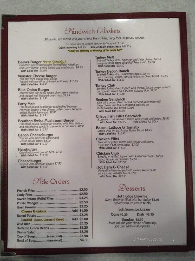 Hillside Resort - Wentworth, SD menu_pic