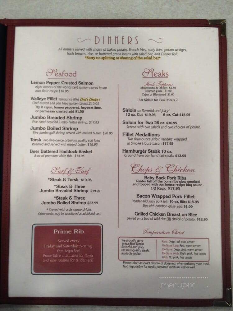 Hillside Resort - Wentworth, SD menu_pic