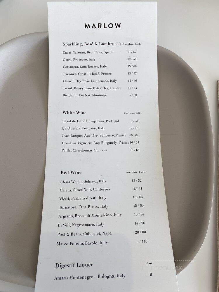 Marlow - Pukalani, HI menu_pic