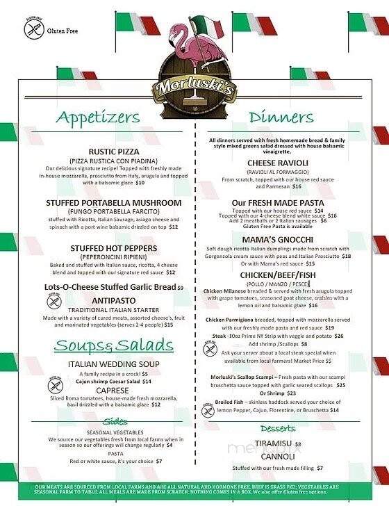 Morluski's - Clarence, NY menu_pic