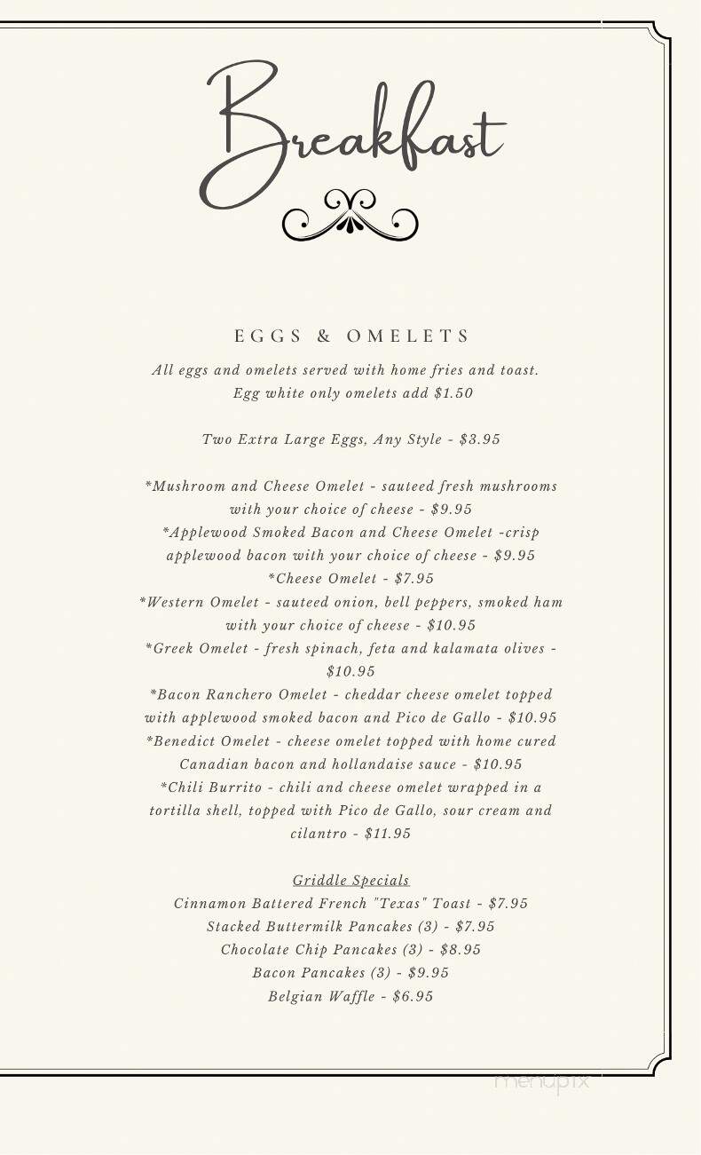 Amanda's Riverside Cafe - Erwinna, PA menu_pic