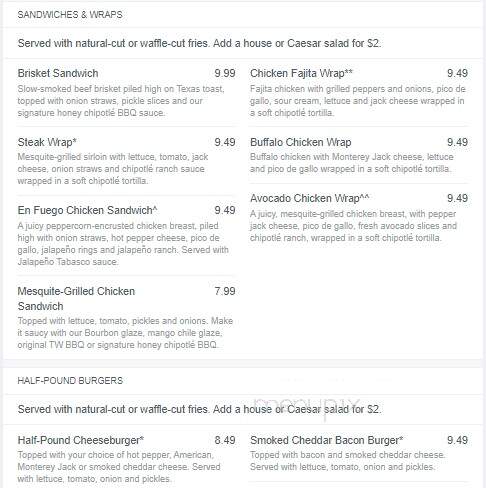 Tumbleweed Southwest Grill - Henderson, KY menu_pic