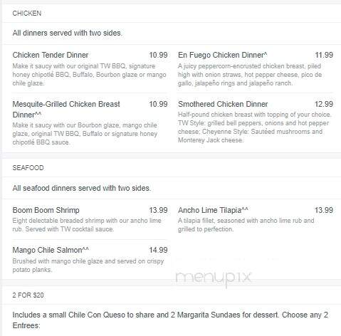 Tumbleweed Southwest Grill - Henderson, KY menu_pic