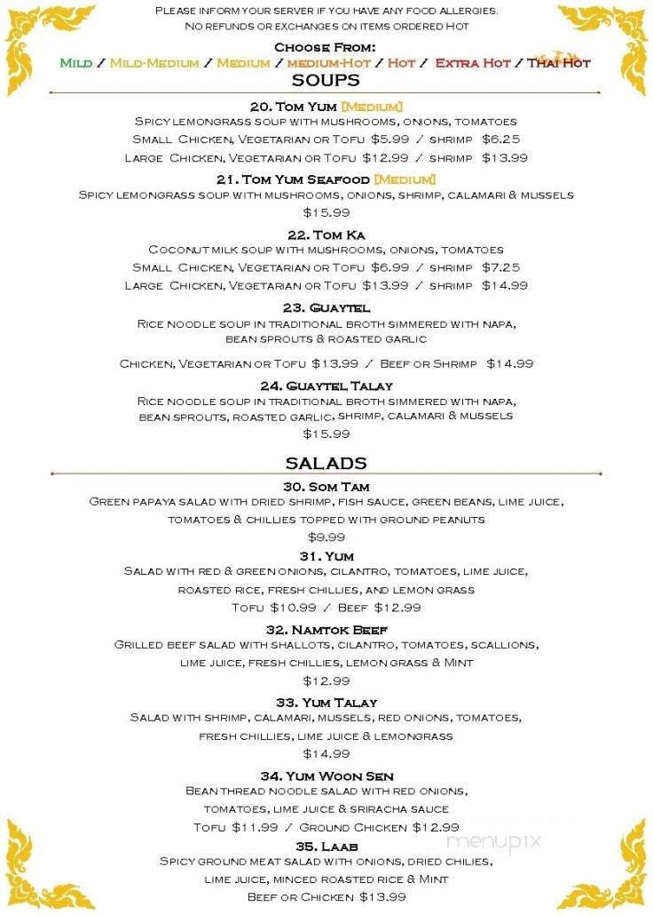 Thai Connection - Columbus, IN menu_pic