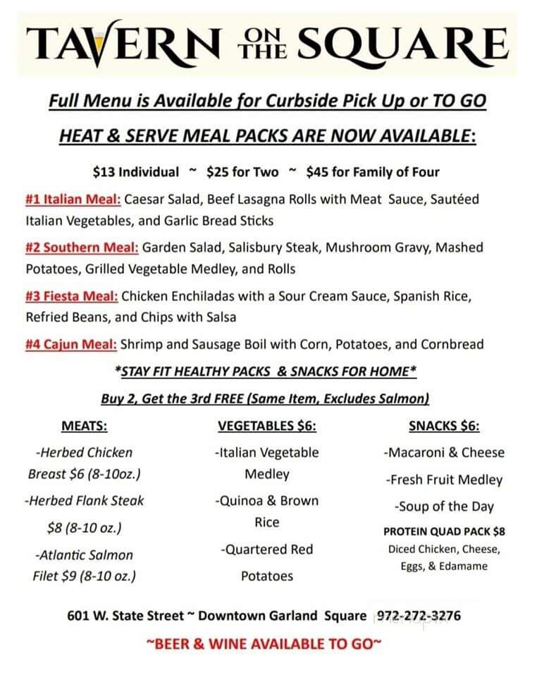 Tavern on the Square - Garland, TX menu_pic