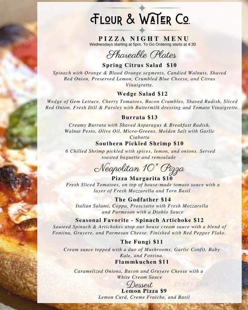 Flour & Water Co - Woodstock, VA menu_pic