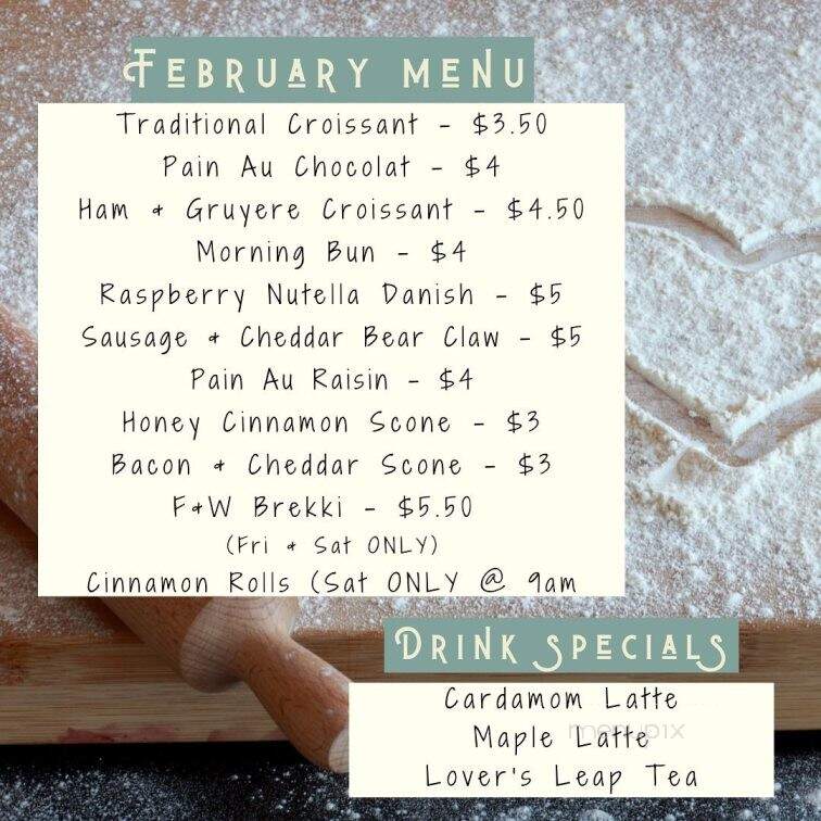 Flour & Water Co - Woodstock, VA menu_pic