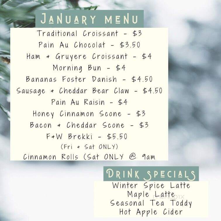 Flour & Water Co - Woodstock, VA menu_pic