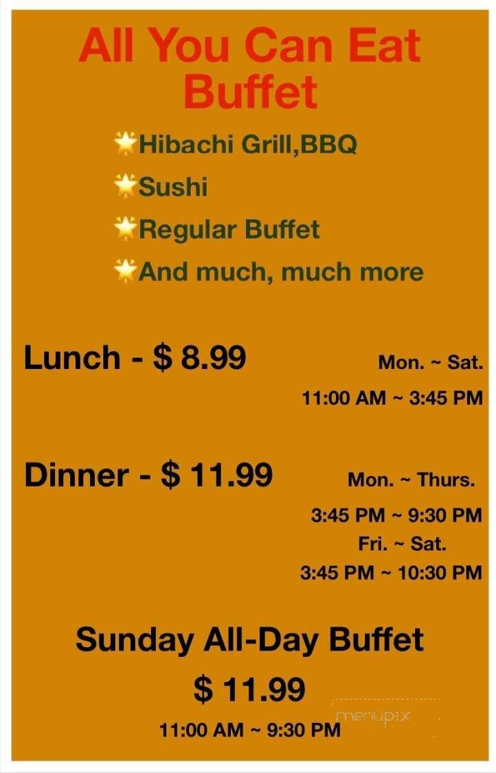 Changlong 99 Buffet - Enid, OK menu_pic