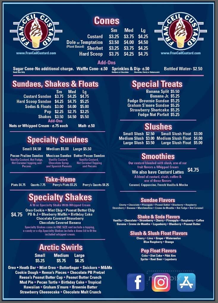 Fran Ceils Custard - Blasdell, NY menu_pic