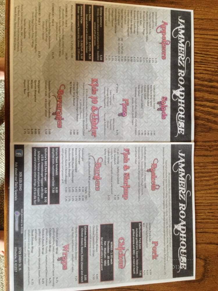 Jammerz Roadhouse - Hillsdale, IL menu_pic