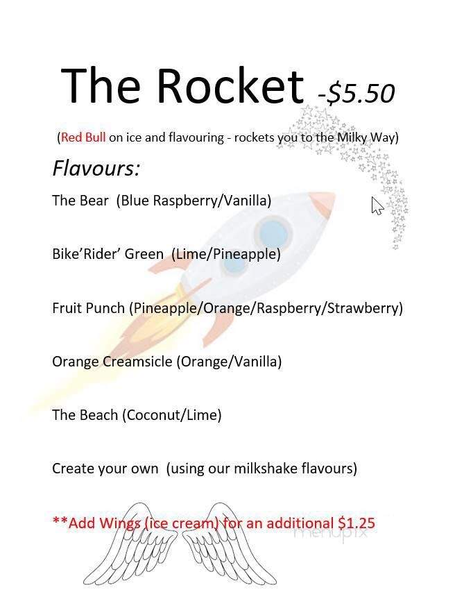 Milky Way Ice Cream - Regina, SK menu_pic