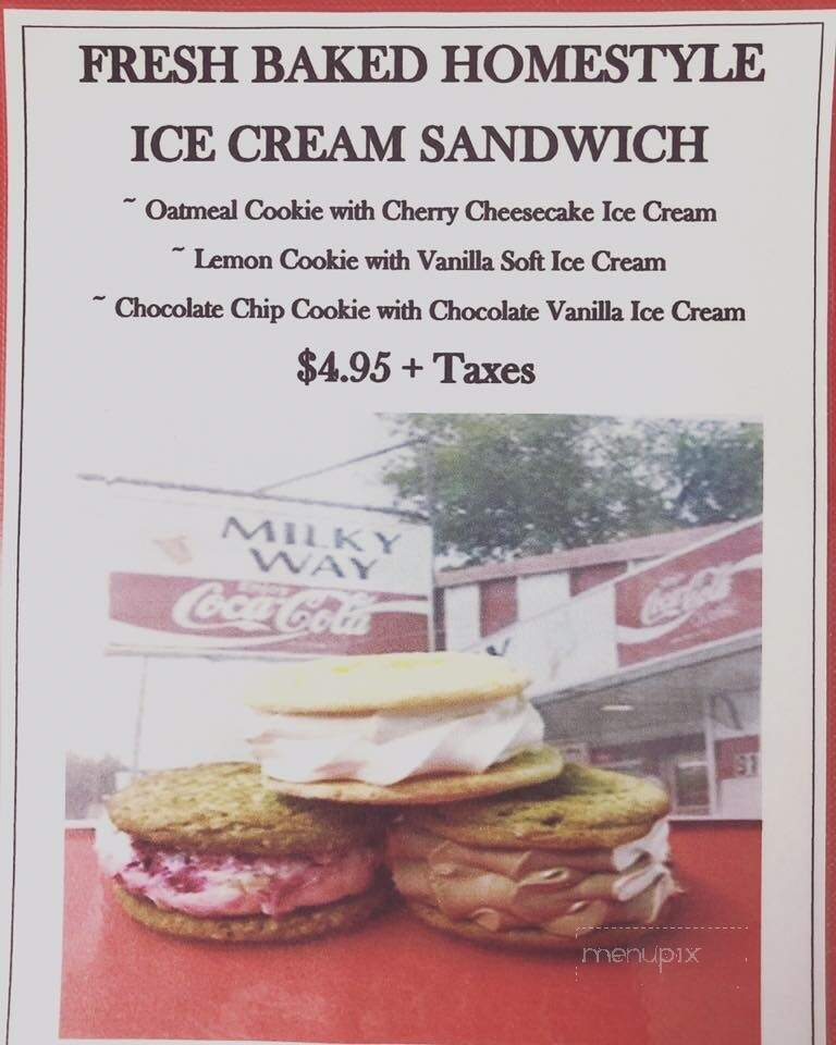 Milky Way Ice Cream - Regina, SK menu_pic