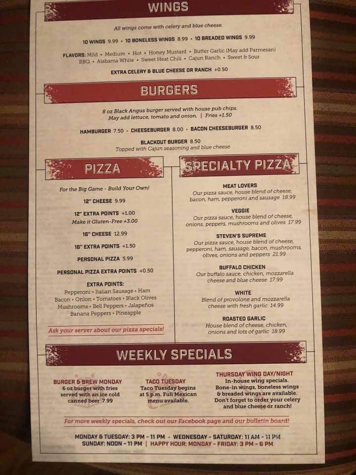 Sportspage Pub - Theresa, NY menu_pic
