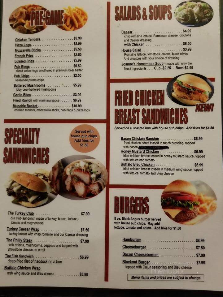 Sportspage Pub - Theresa, NY menu_pic