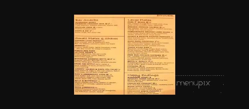 The Workshop Eatery - Edmonton, AB menu_pic
