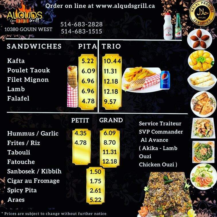 Al Quds - Montreal, QC menu_pic