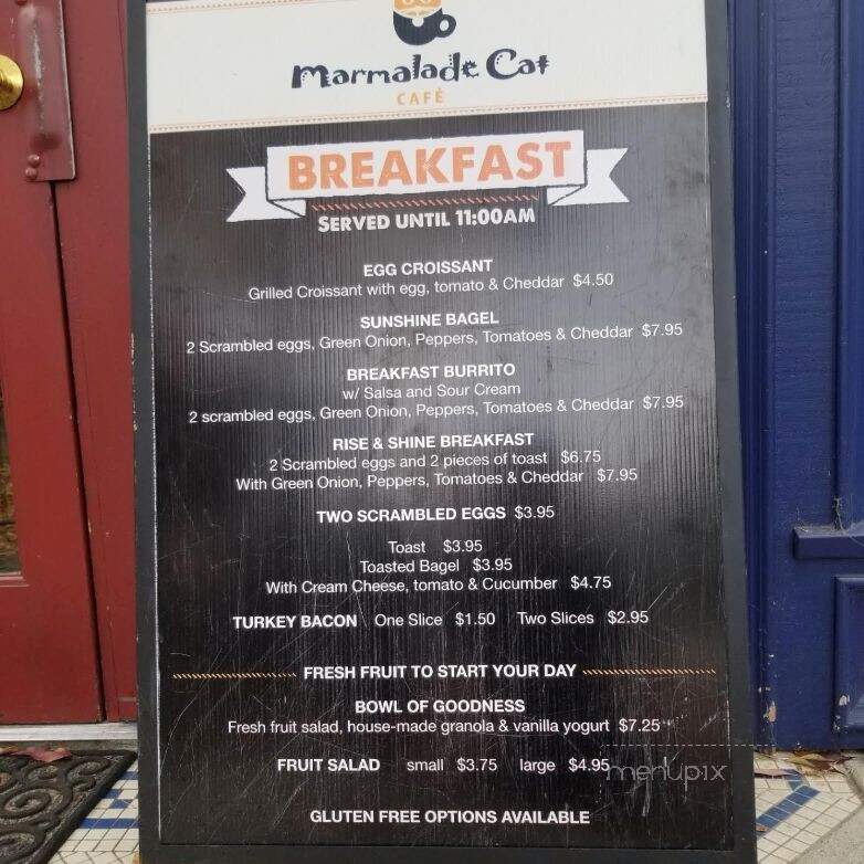 Marmalade Cat Cafe - Kelowna, BC menu_pic