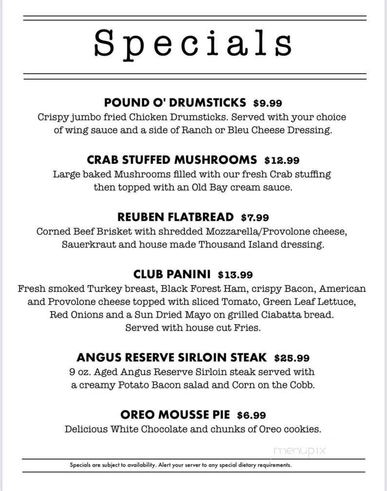 The Craft House Gastropub - Kittanning, PA menu_pic