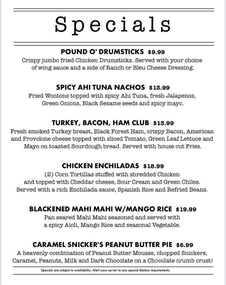 The Craft House Gastropub - Kittanning, PA menu_pic