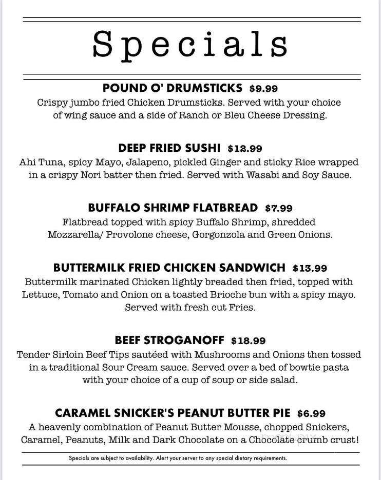 The Craft House Gastropub - Kittanning, PA menu_pic