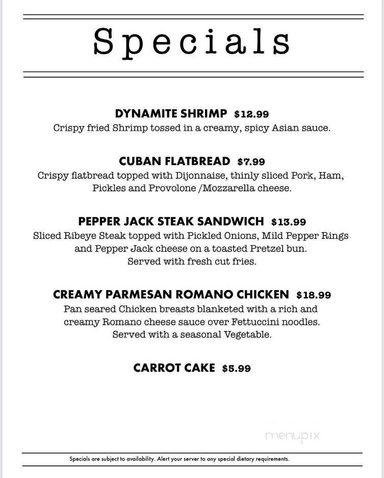 The Craft House Gastropub - Kittanning, PA menu_pic