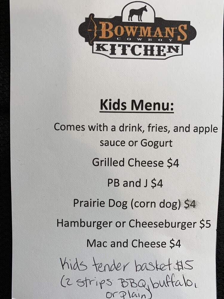 Bowman's cowboy Kitchen - Cedar City, UT menu_pic