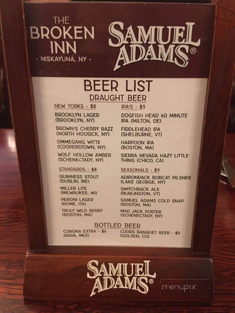 The Broken Inn - Niskayuna, NY menu_pic