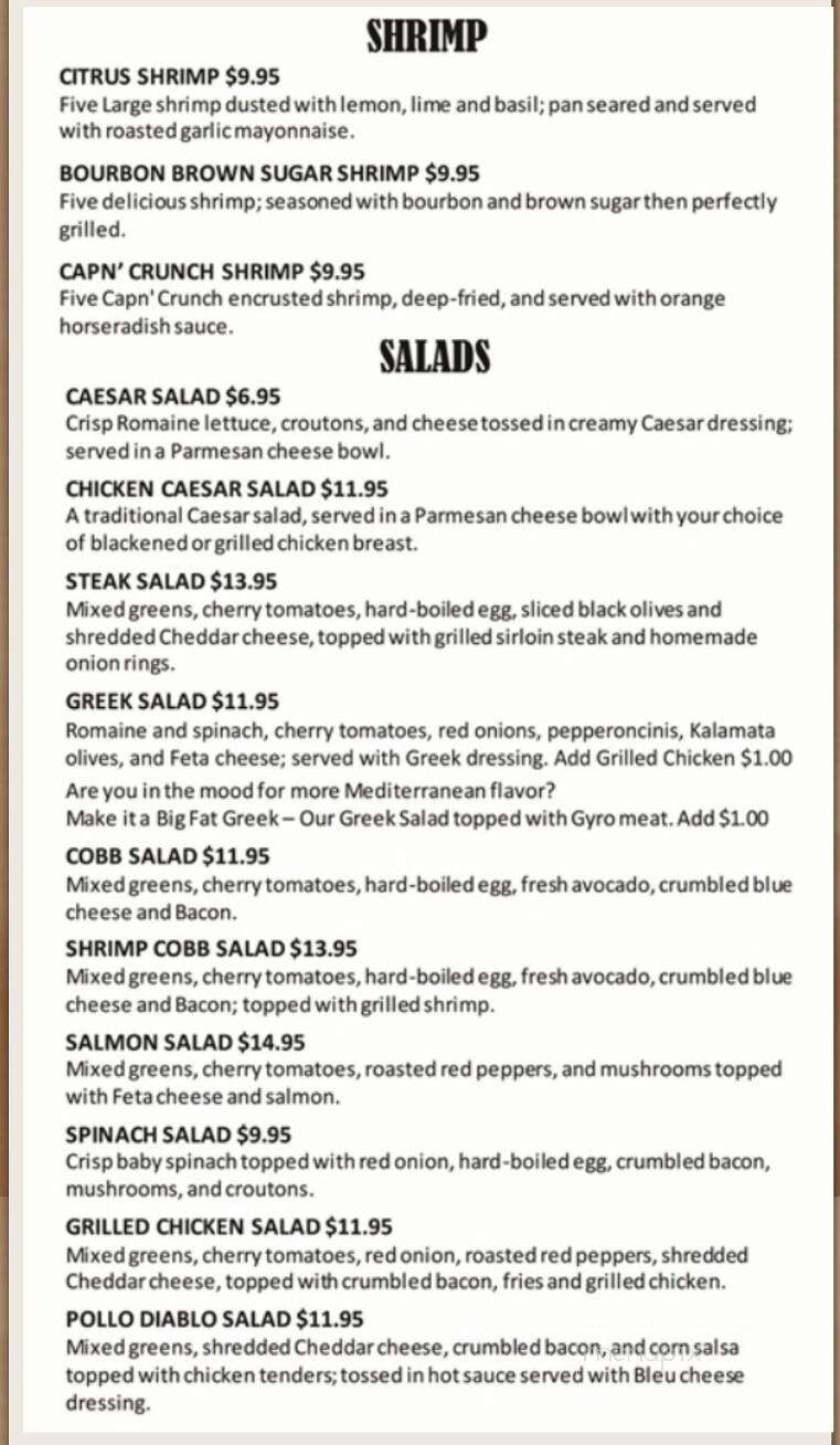 The Wild Wild West Sports Bar - Wheeling, WV menu_pic