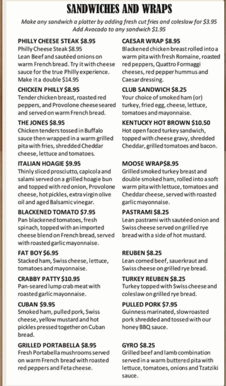 The Wild Wild West Sports Bar - Wheeling, WV menu_pic