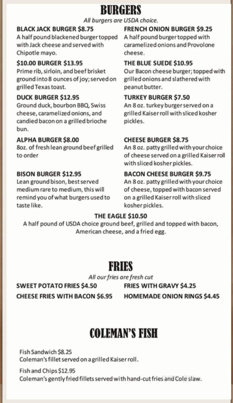 The Wild Wild West Sports Bar - Wheeling, WV menu_pic