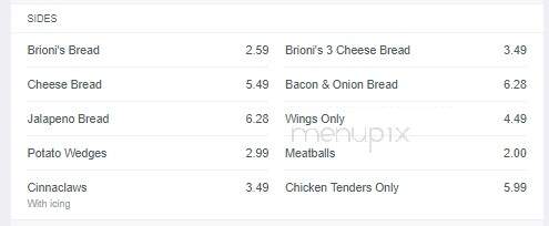 Brioni's Pizza - Harrison Township, MI menu_pic