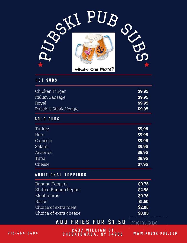 Pubski Pub - Buffalo, NY menu_pic