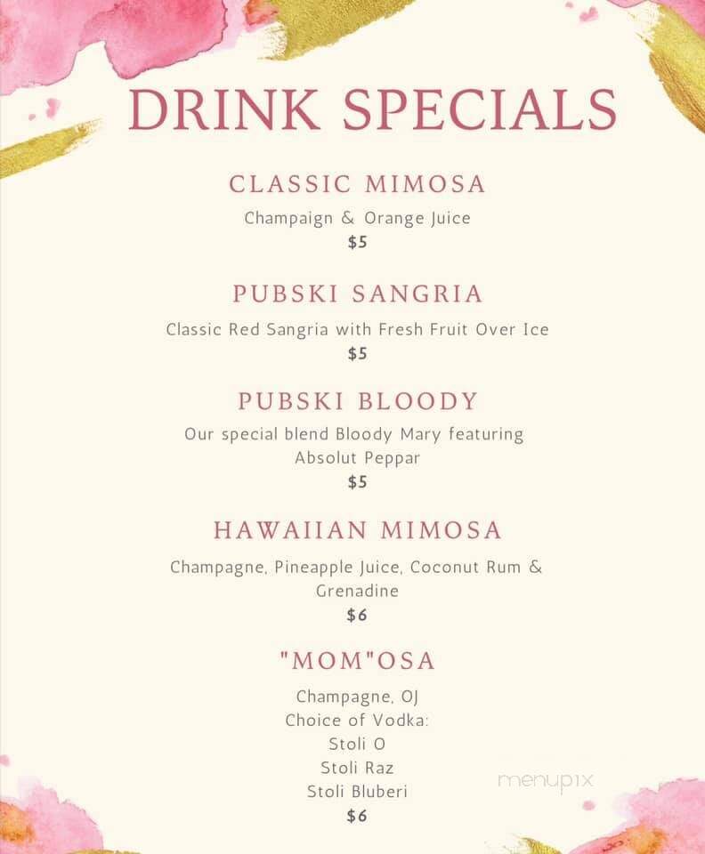 Pubski Pub - Buffalo, NY menu_pic
