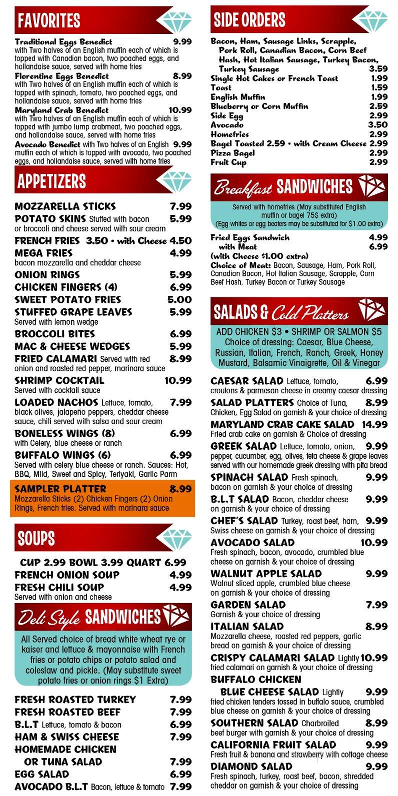 Diamond Grill Restaurant - Salem, NJ menu_pic