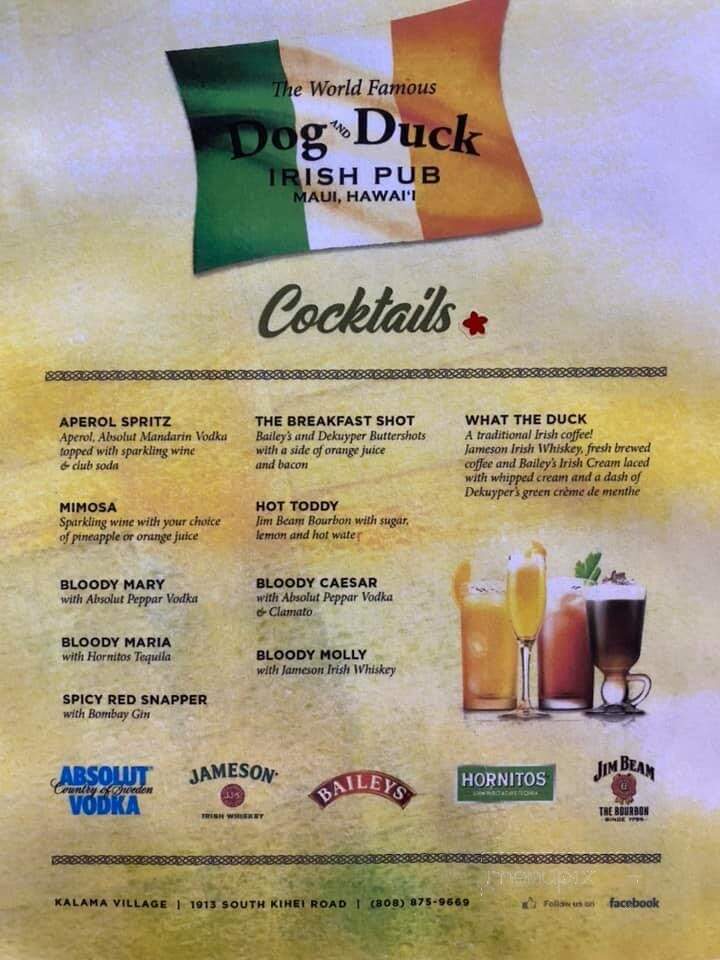 Dog & Duck - Kihei, HI menu_pic