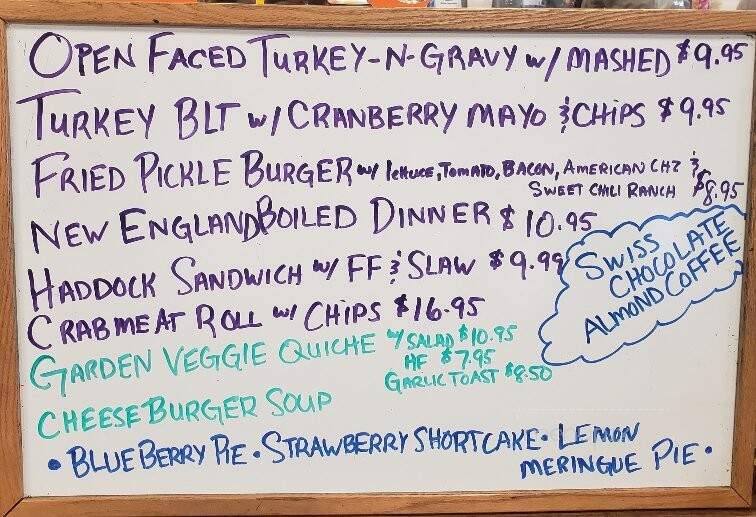Sylvia's Cafe - Ellsworth, ME menu_pic