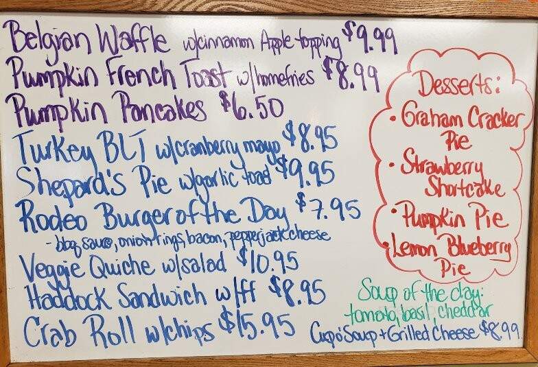 Sylvia's Cafe - Ellsworth, ME menu_pic