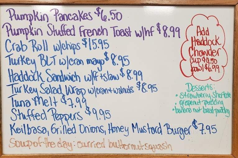 Sylvia's Cafe - Ellsworth, ME menu_pic