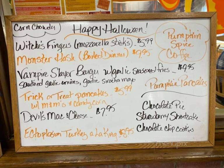 Sylvia's Cafe - Ellsworth, ME menu_pic