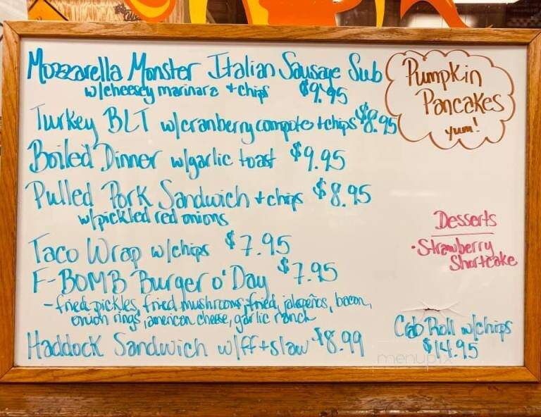 Sylvia's Cafe - Ellsworth, ME menu_pic