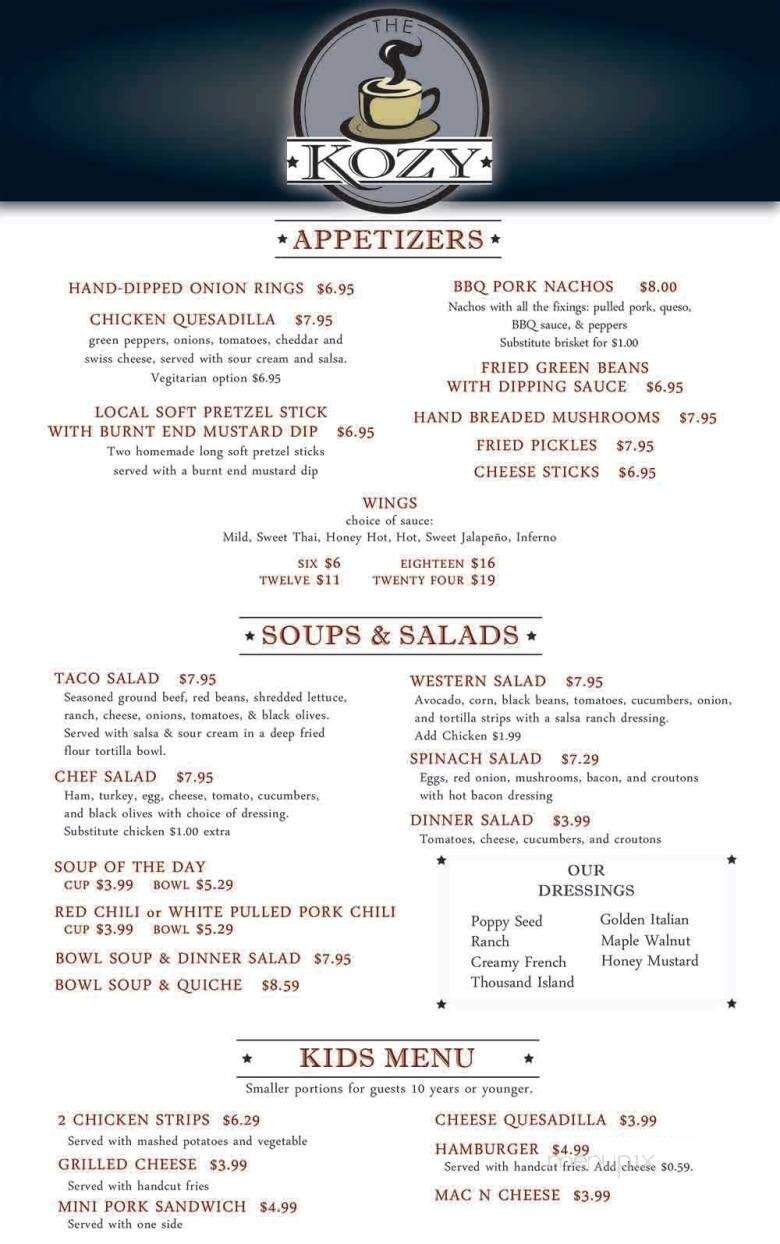 Kozy Kitchen - Bloomsdale, MO menu_pic