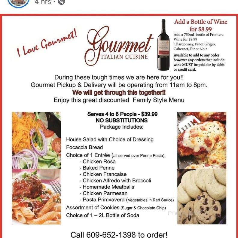 Gourmet Italian Cuisine & Pizzeria - Galloway, NJ
