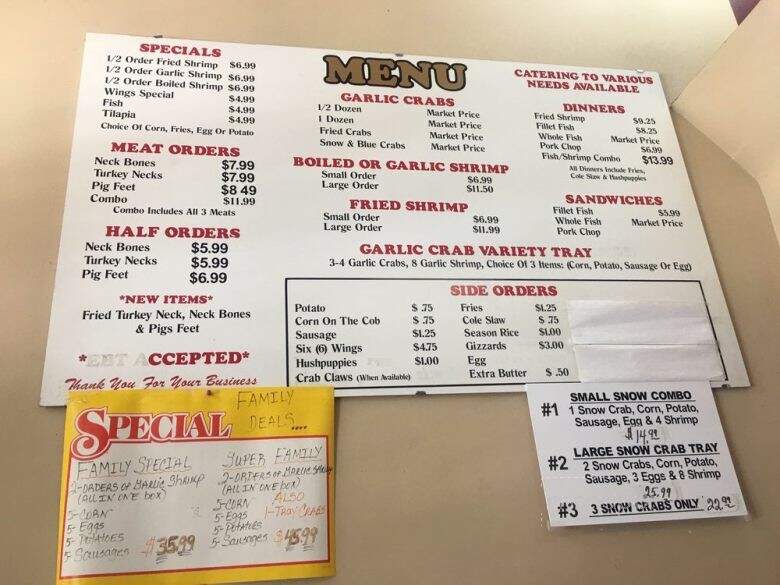 P & L Seafood - Jacksonville, FL menu_pic