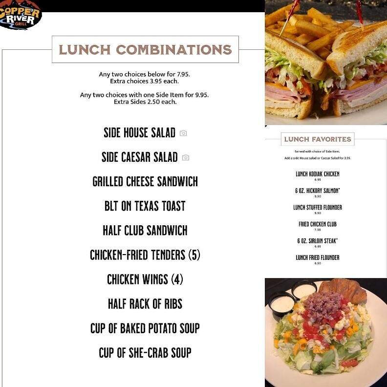 Copper River Grill - Seneca, SC menu_pic