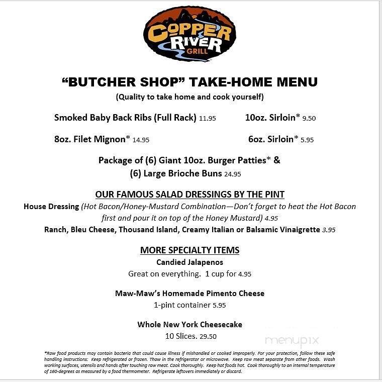 Copper River Grill - Seneca, SC menu_pic