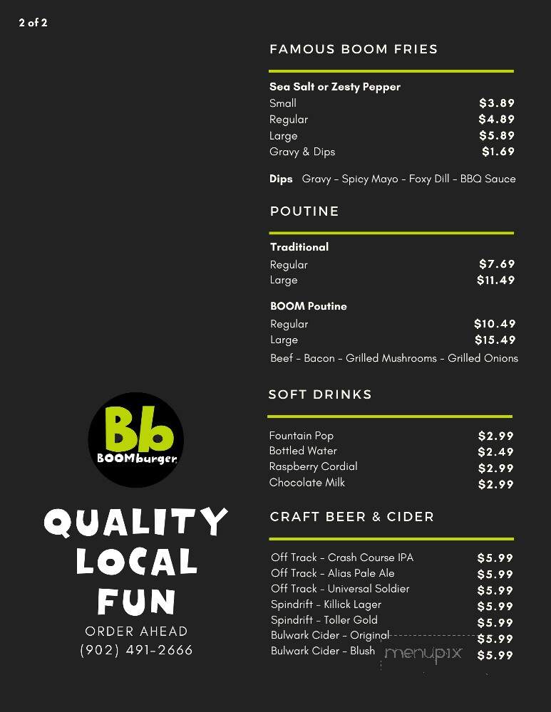 Boom Burger - Bedford, NS menu_pic