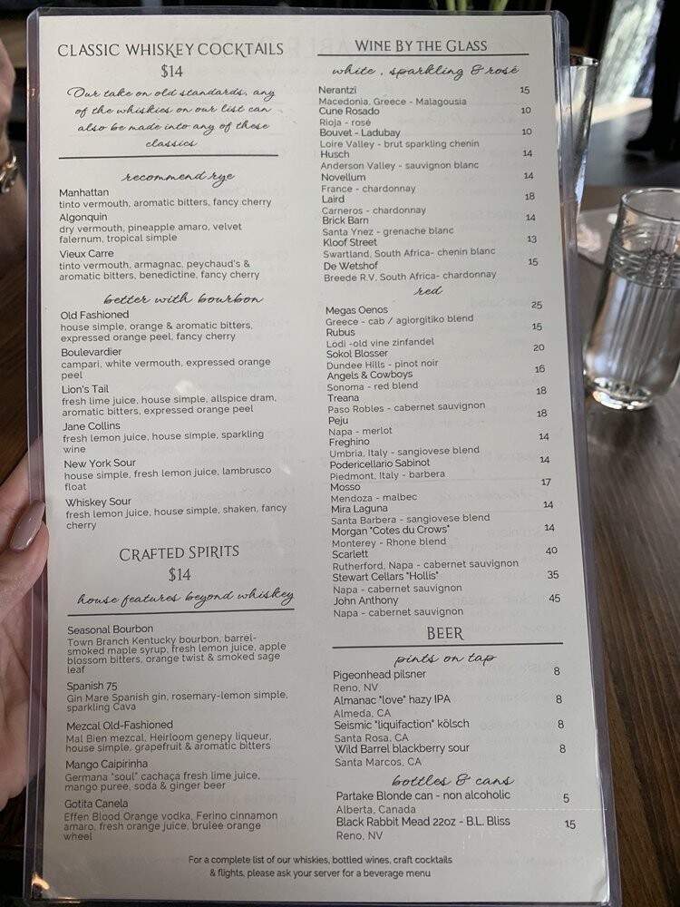 Grafted Whiskey & Wine Bar - Reno, NV menu_pic