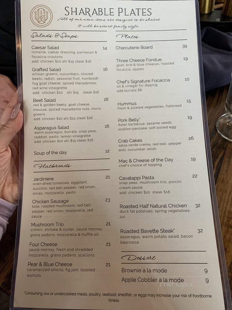 Grafted Whiskey & Wine Bar - Reno, NV menu_pic