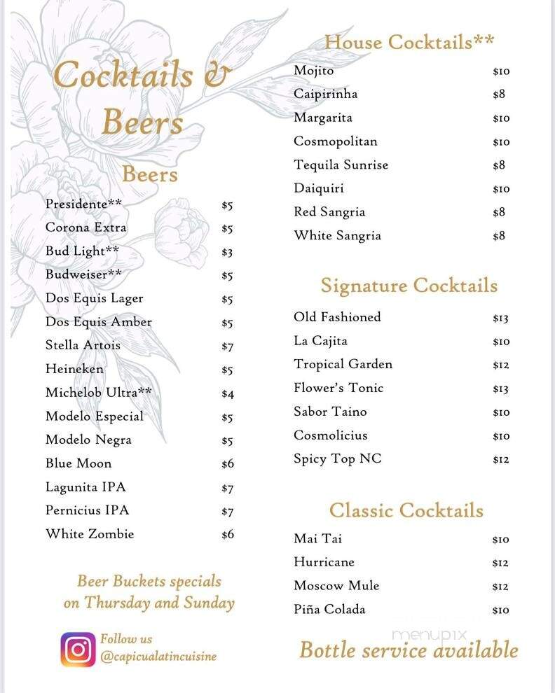 Capicua Latin Cuisine & Bar - Mooresville, NC menu_pic